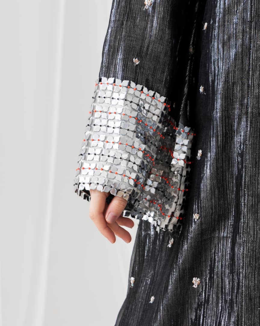 A moon abaya that glows in the night. Perfect for a magical evening look