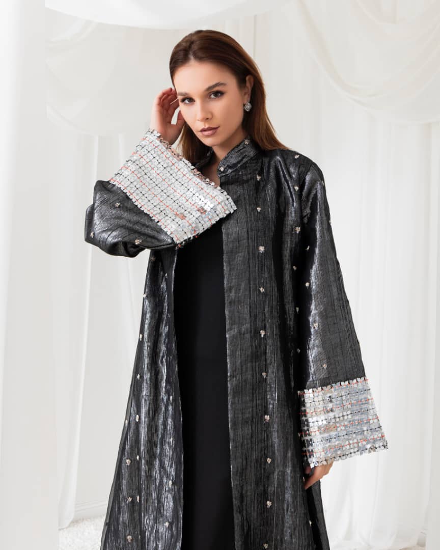 A moon abaya that glows in the night. Perfect for a magical evening look