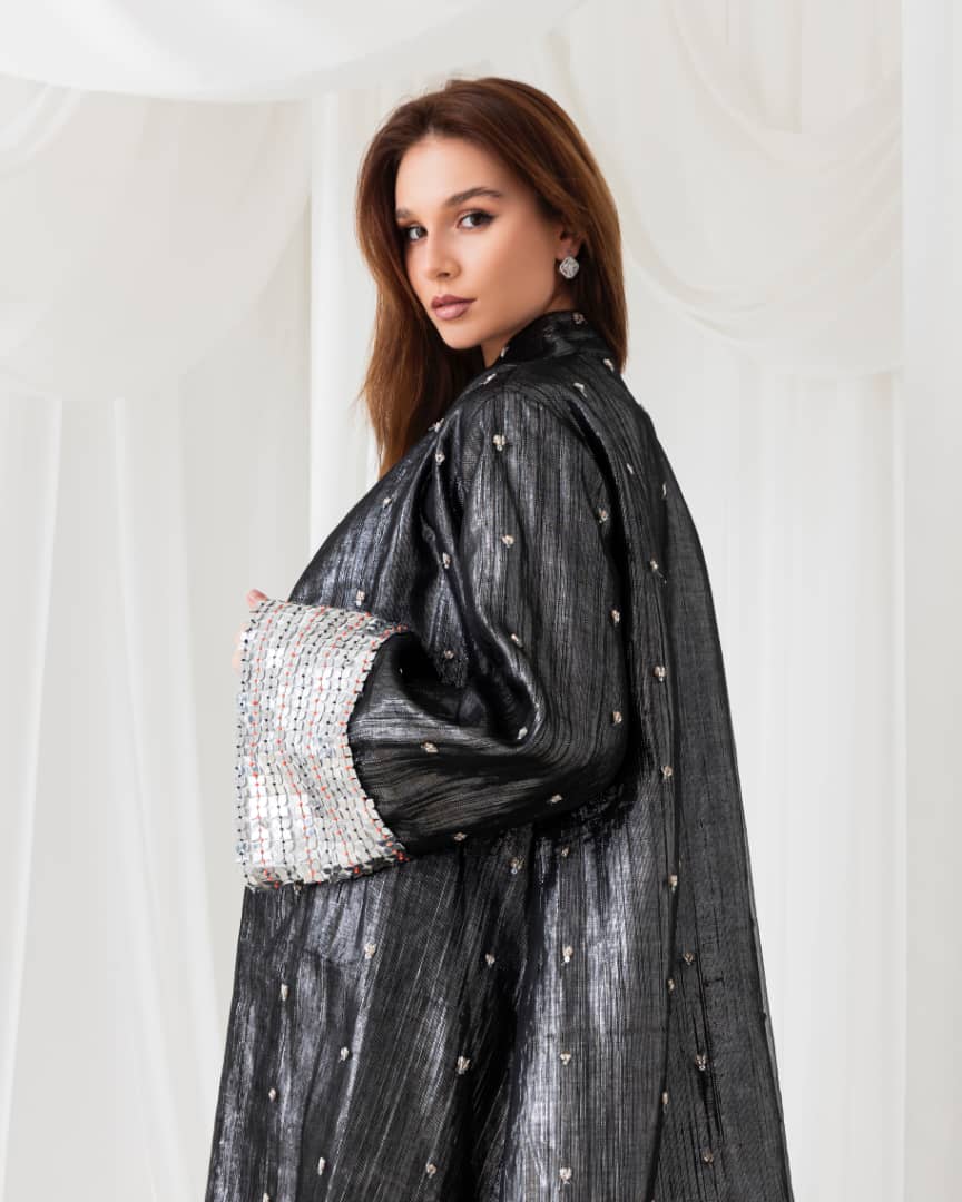 A moon abaya that glows in the night. Perfect for a magical evening look